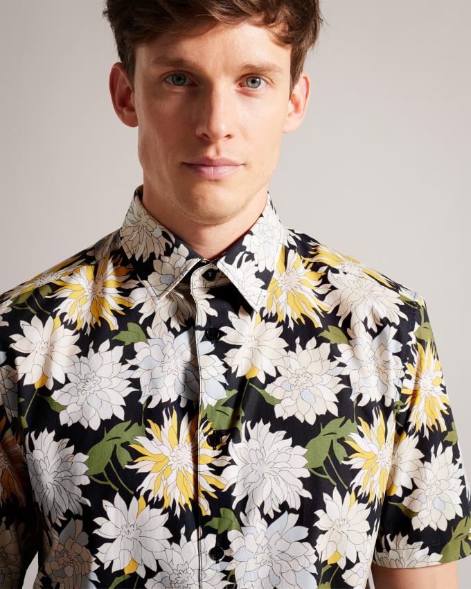 Chemises Ted Baker Short Sleeve Floral Multicolore Homme | YEX-64361737